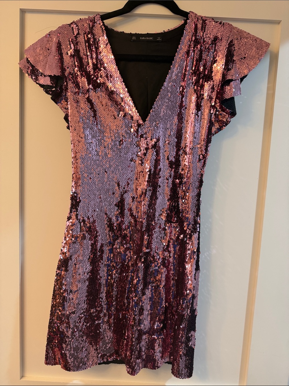 Zara Pink Purple Sequin Mini Dress